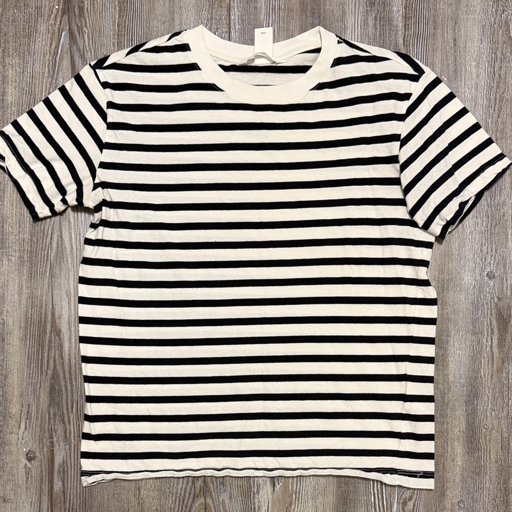 H&M Black and White Striped Top